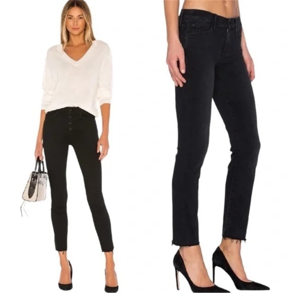 Mother Jeans The Pixie Ankle Fray in Not Guilty Black 31